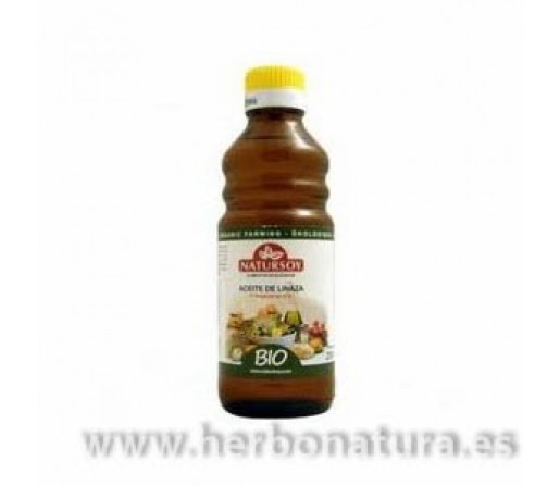 Aceite de Linaza, Lino Primera Presion en Frío Biológico 250ml. NATURSOY