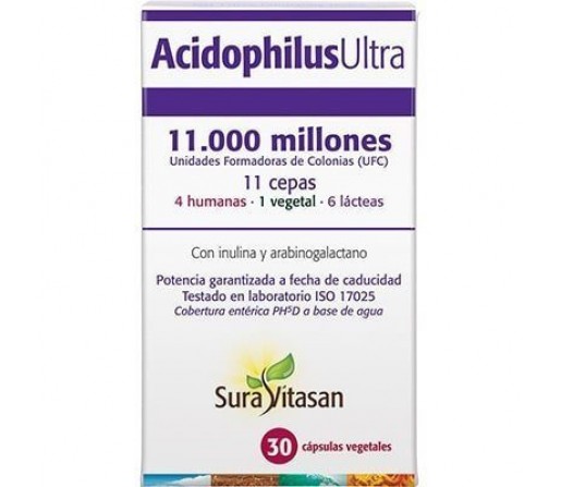 Acidophilus Ultra 11 cepas 30 cápsulas SURA VITASAN