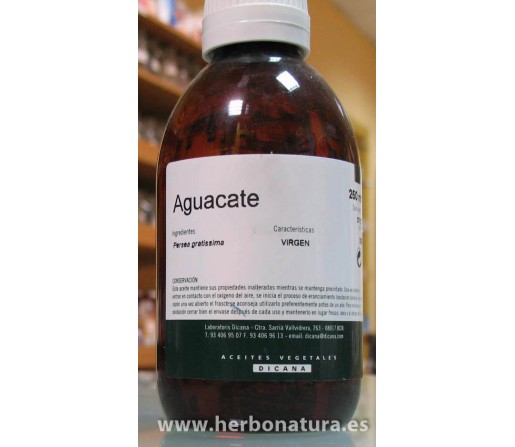 Aceite Virgen Aguacate (Persea gratissima) 250ml. DICANA