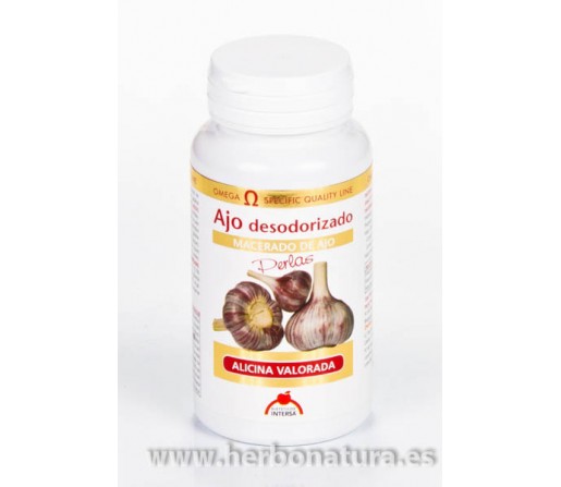Ajo Aceite Desodorizado Alicina Valorada 100 perlas INTERSA