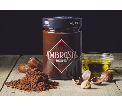 Ambrosia paleobull, Crema de Cacao con Dátil y Avellana 300gr. PALEOBULL