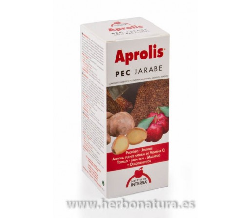 Aprolis PEC Jarabe pectoral con propóleo, jengibre, tomillo, manganeso y cobre. 180ml. INTERSA