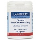 Beta Caroteno Natural 15mg. con mezcla de carotenoides 90 cápsulas LAMBERTS en Herbonatura.es
