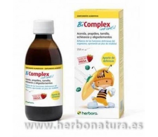 Bi Complex jarabe infantil propóleo, tomillo, equinacea ... Refuerza defensas 250ml. HERBORA