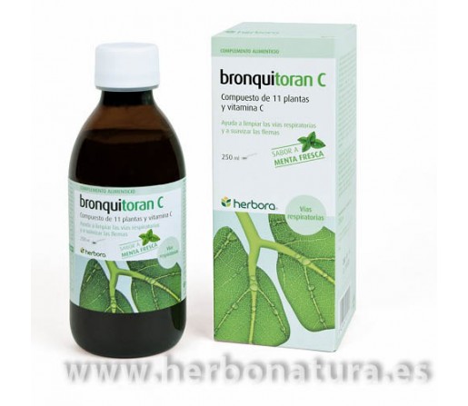 Bronquitoran C jarabe vías respiratorias 11 plantas y vitamina C 250ml. HERBORA