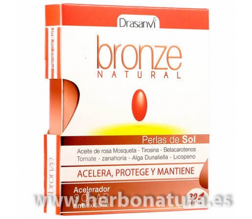 Bronze Natural Betacaroteno, Rosa Mosqueta, Licopeno... 30 perlas DRASANVI
