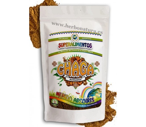 Chaga Mushroom Polvo Ecológico Superalimento 125gr. MUNDO ARCOIRIS