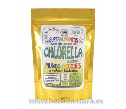 Chlorella Polvo Ecológica 125gr. mundo arcoiris SUPERALIMENTOS