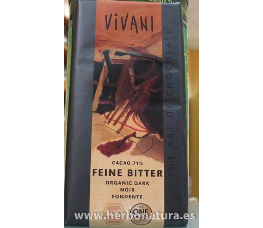 Chocolate 71% Cacao biológico 100gr. VIVANI