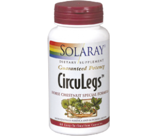 Circulegs, circulatorio con Castaño de Indias y Centella Asiática 60 cápsulas SOLARAY