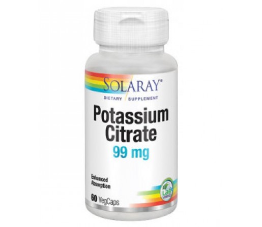 Potassium Citrate 99mg. Citrato de Potasio 90 cápsulas SOLARAY