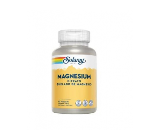 Magnesio (Quelado citrato de magnesio) 90 cápsulas vegetales SOLARAY