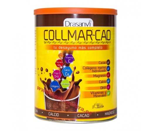 Collmar Cao Desayuno con Calcio, Colageno, Cacao, Minerales, DHA... 300gr. DRASANVI