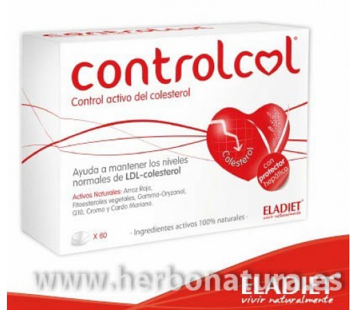 Controlcol arroz rojo fermentado, Q10, cromo, cardo mariano 60 comprimidos ELADIET