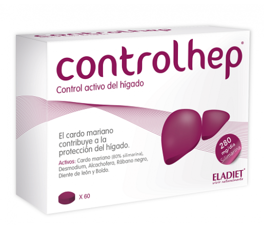 Controlhep, Cardo mariano, Desmodium, Alcachofera, Rábano negro... 60 comprimidos ELADIET