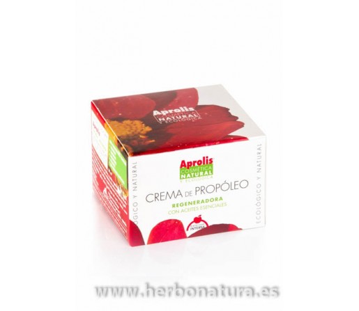 Crema de Propóleo Ecológica Aprolis. Regeneradora con Nuez de Albaricoque, Karité y Aceites Esenciales 50ml. INTERSA