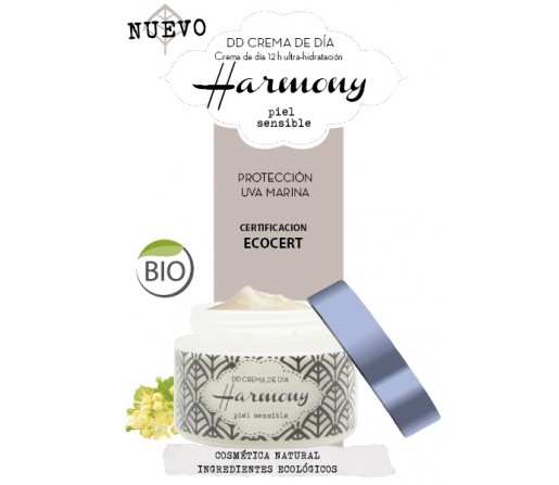 Crema de Día Biológica Harmony DD, 12 horas de Ultra-Hidratación 50ml ESENTIAL AROMS