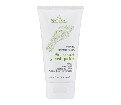 Crema Reparadora Pies Secos y Castigados con Urea, Aloe, Mosqueta... 125ml. NATYSAL