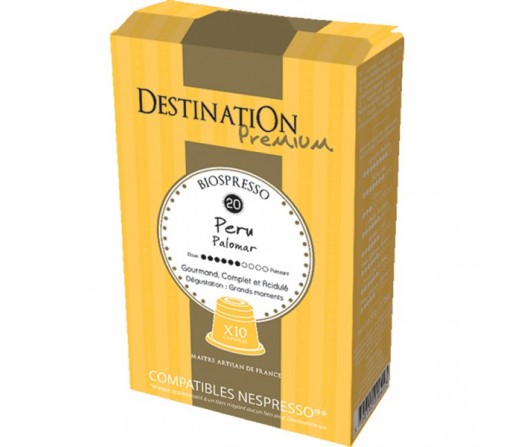 Capsulas Cafe Bio Perú Palomar, Compatibles Nespresso 10 cápsulas DESTINATION