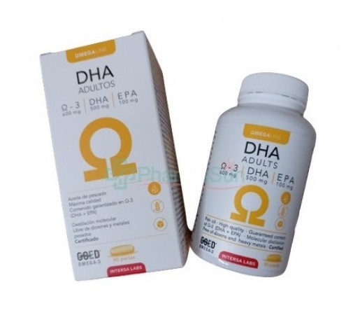 DHA adultos DHA y EPA Libre de Doixinas y Metales Pesados 90 perlas INTERSA