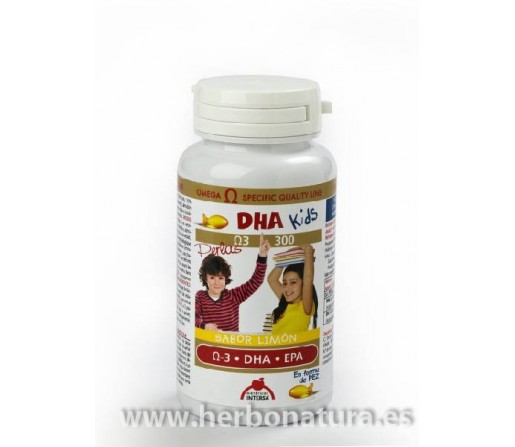 DHA Kids Omega 3 Niños Sabor Limón 90 perlas INTERSA