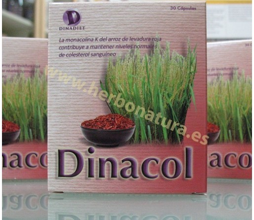 30 Cápsulas Dinacol - Colesterol Levadura Roja Arroz, CoQ10 - DINADIET
