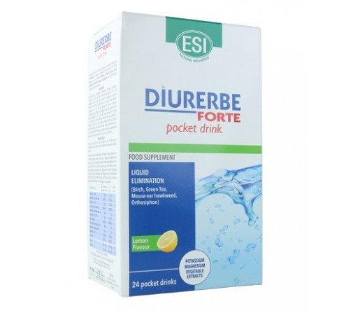Diurerbe Forte, Abedul, Te verde, Ortosifón, Vellosilla sabor piña, 24 sobres bebibles ESI