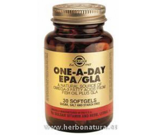 EPA / GLA Omega 3 Una al Día 30 Cápsulas blandas SOLGAR