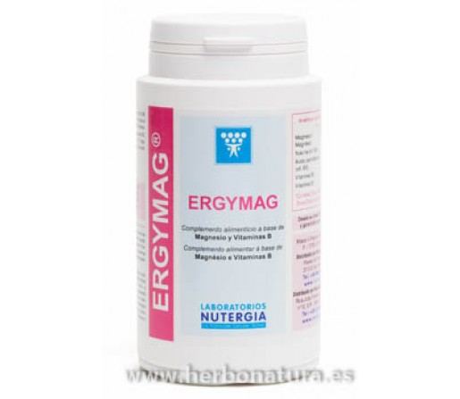 Ergymag. Citrato, bisglicinato y carbonato de Magnesio, Zinc y Vitaminas B 100 cápsulas NUTERGIA