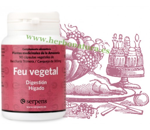 Feu Vegetal, Baccharis trimera y Carqueja. Acidez y hepatoprotector 90 cápsulas SERPENS