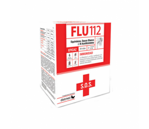 Flu 112, Equinacea, Acetilcisteina, Sauce, Própolis, Vitamina C y Zinc 30 cápsulas DIETMED