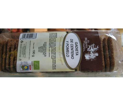 Galleta Centeno y Pomelo Ecológica Gadieta 190gr. EL HORNO DE LEÑA