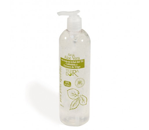 Gel de Aloe Vera con Arbol de Té, Caléndula y Germen de Trigo 99% puro 500ml. Terra d'or DERBOS