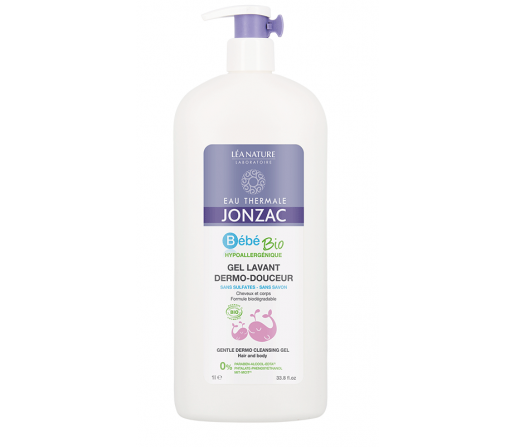 Gel Dermo Limpiador Suave Bebe Ecológico, para limpiar la piel sensible 500 ml. JONZAC