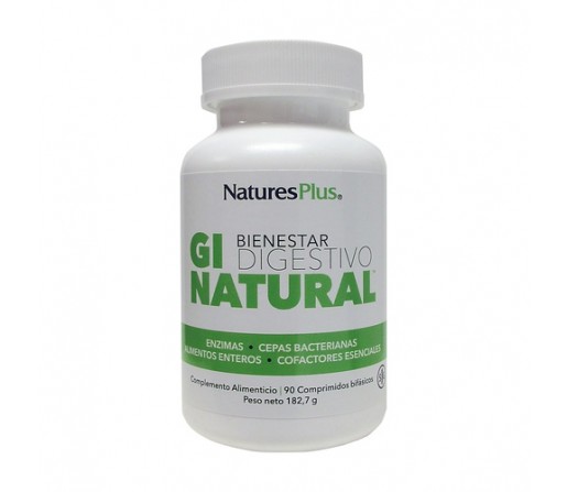 Gi Natural Bienestar Digestivo, Enzimas, Cepas, Cofactores... 90 comprimidos NATURES PLUS
