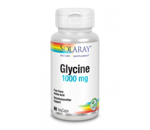 Glycine 1000 mg, Glicina 60 Cápsulas vegetales SOLARAY