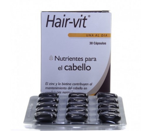Hair Vit Nutrición para el cabello con Biotina, Zinc... 30 cápsulas HEALTH AID