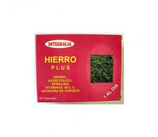 Hierro Plus con Acido Fólico, Espirulina... 30 cápsulas INTEGRALIA
