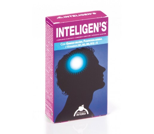 Inteligen´s. Con ginkgo bilobaa, fosfatidilserina y vitaminas B1, B2, B6, B12 y E. 60 cápsulas INTERSA