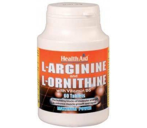 L-Arginina / L-Ornitina 600 / 300 mg 60 comprimidos HEALTH AID