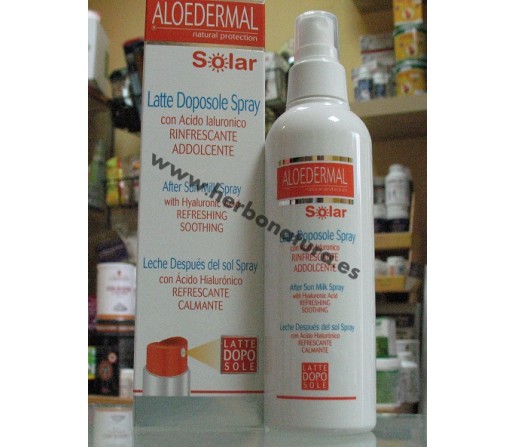 Aloedermal Leche Despues del Sol Spray con Acido Hialurónico Refrescante y Calmante 200ml. ESI