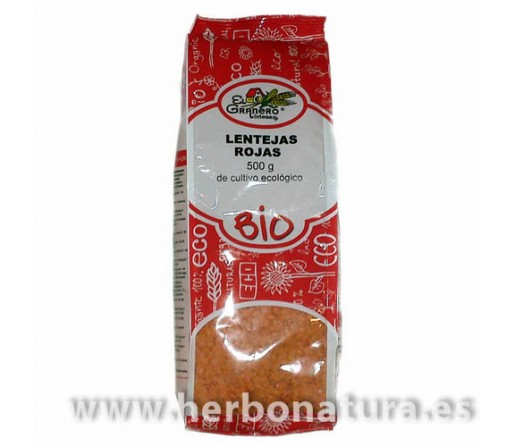 Lentejas Rojas Ecológicas 500gr. GRANERO INTEGRAL