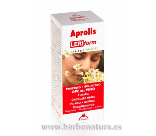 Leriform Aprolis Adultos. Alergias Con propóleo, helicriso o sol de oro, fumaria, grosellero y acerola. 180ml. INTERSA