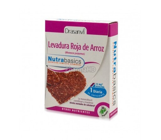 Levadura roja de arroz, sin citrina Nutrabasics 30 cápsulas DRASANVI