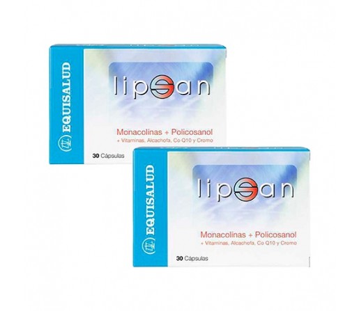2 Unidades Lipsan nuevo con Monacolinas, Policosanol, Alcachofa, Q10, Cromo... 30 cápsulas INTERNATURE