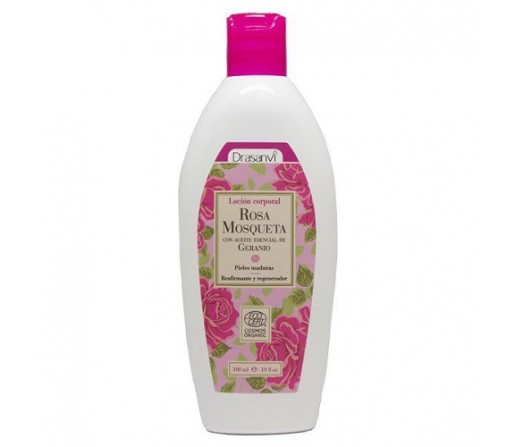 Loción Corporal Rosa Mosqueta con Aceite Esencial de Geranio Ecológica 300ml. DRASANVI