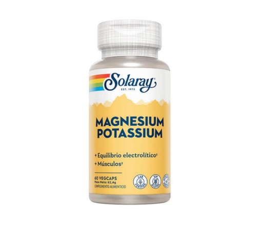 Magnesio con Potasio, Magnesium Potassium 60 cápsulas vegetales SOLARAY