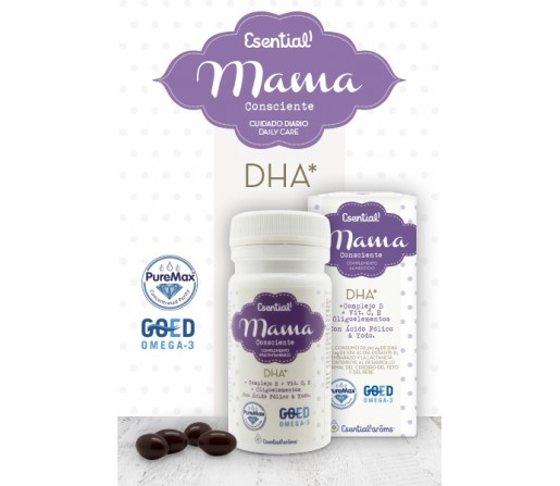 DHA Mama con complejo B, Vitamina C, Oligoelementos... 30 perlas ESENTIAL AROMS