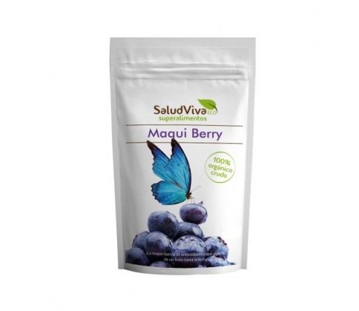 Maqui Berry Polvo Superalimento, Ecológico y Crudo. Antioxidante 250gr. SALUD VIVA