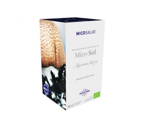 Mico-Sol  HdT,  Agaricus blazei Ecológico, Champiñon del Sol 70 cápsulas HIFAS DA TERRA